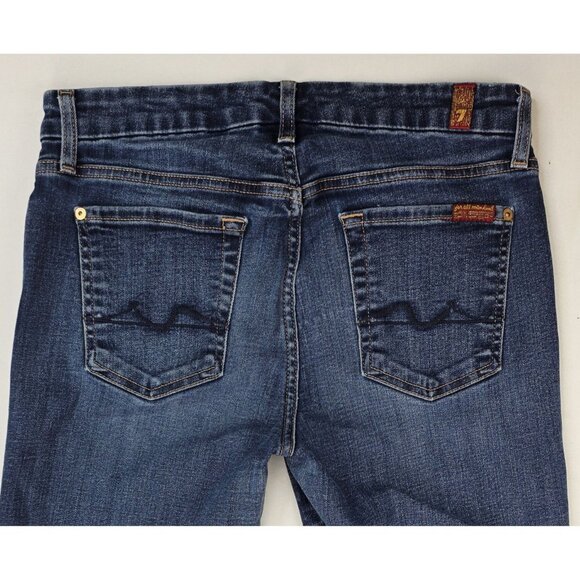 7 For All Mankind Size 29X32 Women Kimmie Straight Leg Blue Denim Logo Tag Jeans - Picture 12 of 13